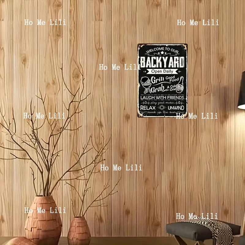 Металлическая табличка &quotWelcome To Our Backyard Grill&quot