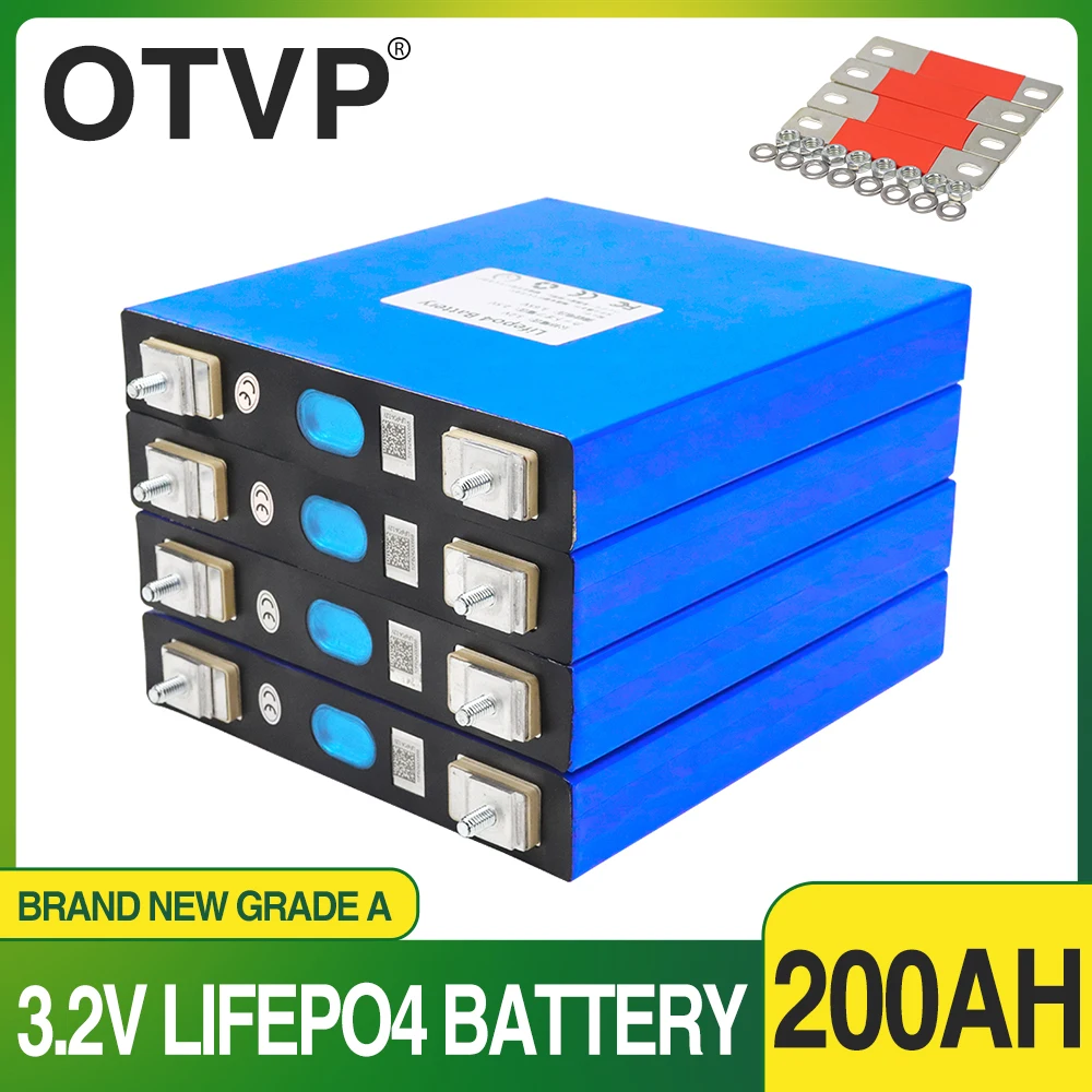 

Brand New 3.2V Lifepo4 200Ah Batteri 1-16PCS DIY 12V 24V 36V 48V High Capacity Cell Grade A Lifepo4 Battery RV With Busbars