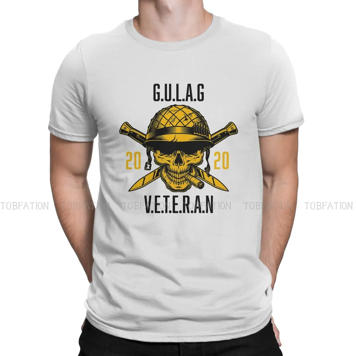 

Gulag Veteran Hipster Polyester TShirts COD Warzone Game Male Harajuku Tops T Shirt Round Neck