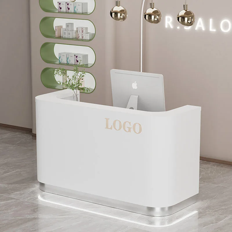 Современная мебель белая стойка ресепшн роскошная офисная зеркальная