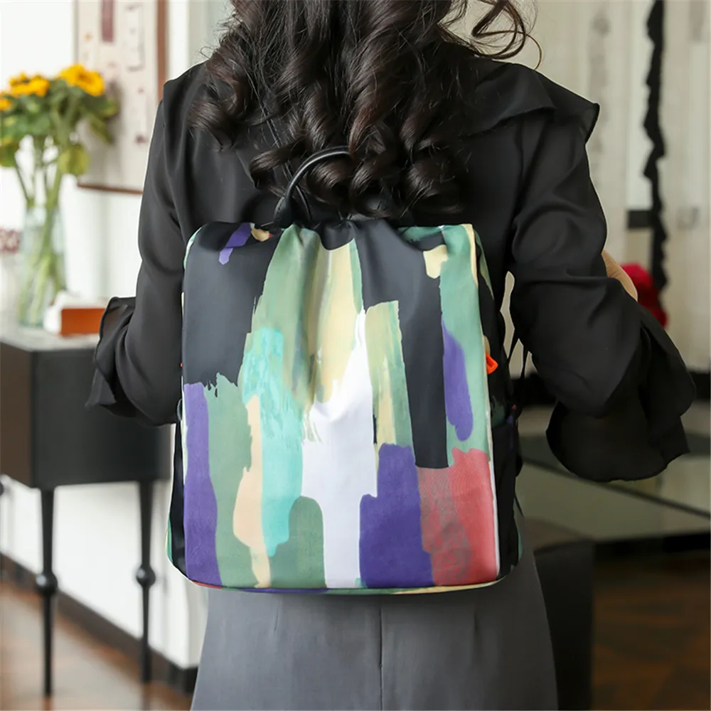 Модные женские вместительные водонепроницаемые нейлоновые рюкзаки для колледжа