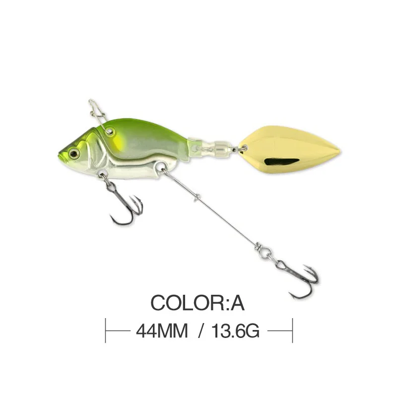 

Fishing Bait Lead Coated Copper Reflective Vib With Sharp Double Hook Rotating Fishing Tackle Hard Bait Tool Submerged Bait