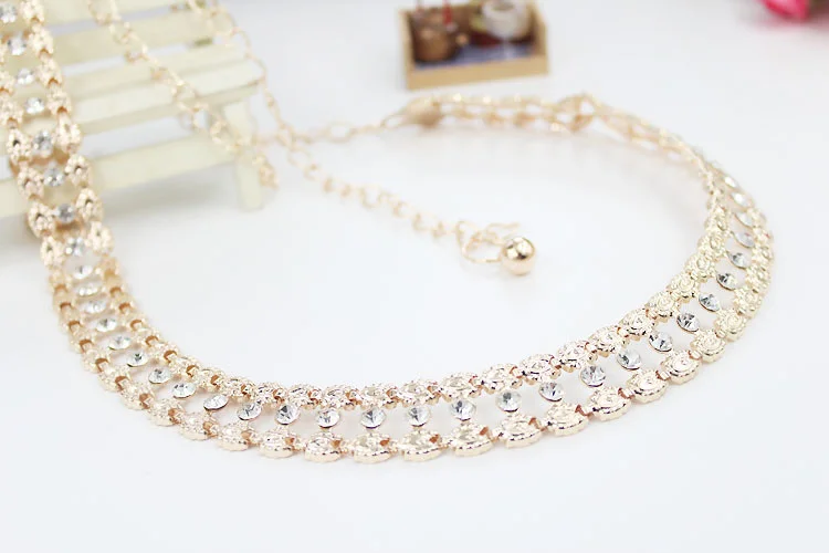 Модный женский ремень с высокой талией золотистый металлической цепочкой