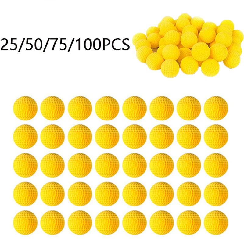 

25/50/75/100pcs PU Yellow Bullet Nerf Rival Refill Darts Toy Gun Round Bullets Toy Gun Ball Dart for Nerf Rival Apollo Zeus Gun