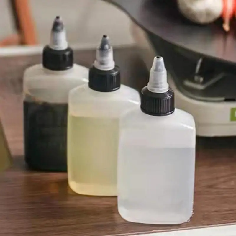 

100ml Oil Squeeze Condiment Bottles For Ketchup BBQ Sauces Olive Oil Bottle Dispenser Squeeze Sauce Bottle Kitchen Gadget