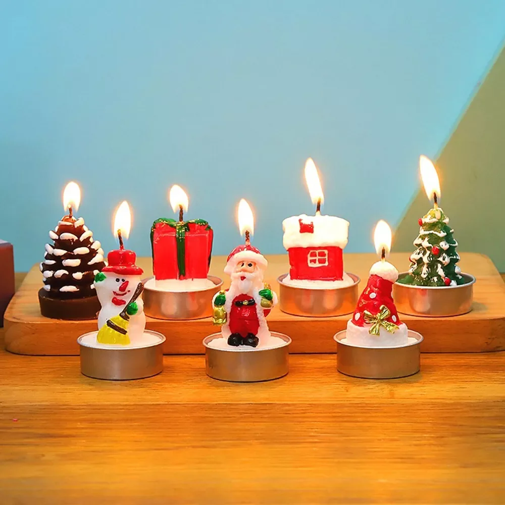 

4pcs/Set Christmas Candles Creative Merry Christmas Decoration For Home 2021 Christmas Ornament Xmas Navidad Gifts New Year 2022