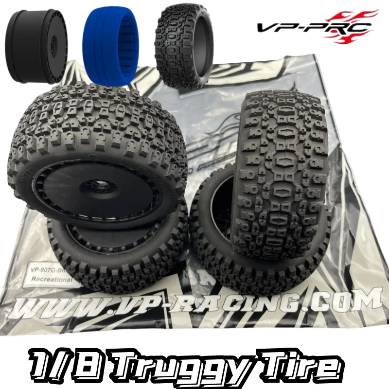 VP PRO 4PC 1/8 Truggy Tire Recreational All Glue Medium Hard 17mm Nut Wheel For 1/8 RC Truggy ARRMA Xray Hsp TRAXXAS KYOSHO