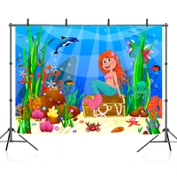 bonvvie birthday background party decoration cartoon underwater world mermaid newborn photography backdrop props photo studio