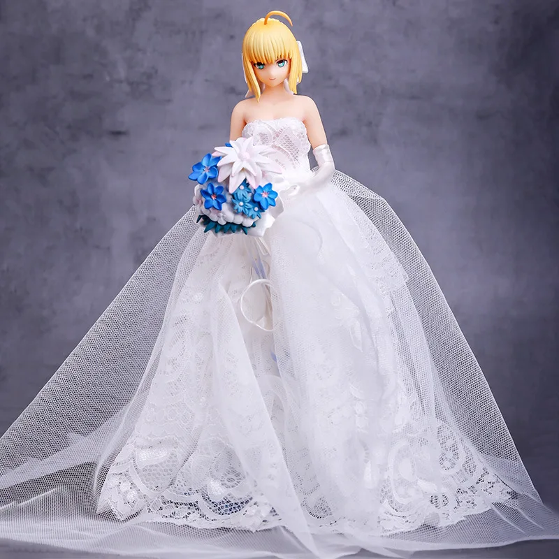 

26cm lily Fate/Stay Night Anime Figure SABER 10th Royal Wedding Dress Ver. Action Saber Bikini Sexy Anime Figurine Model Toys