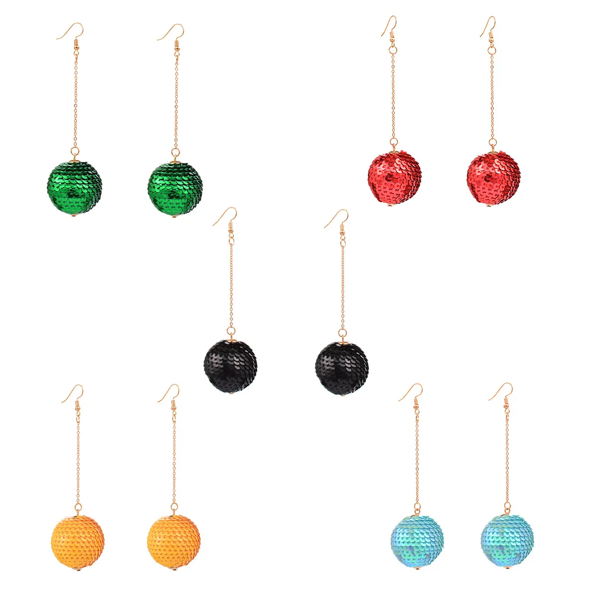 

Harajuku personalized simple Earrings geometric Sequin ball pendant earrings b0605