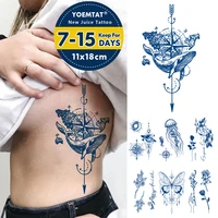 semi permanent waterproof temporary tattoo sticker compass map arrow whale juice lasting ink tatto body art herbal fake tattoos