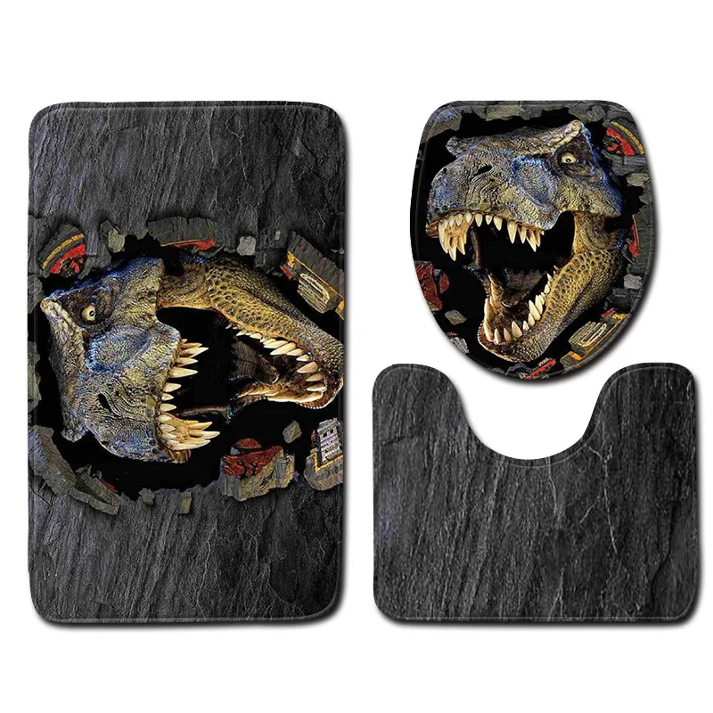 

Модный креативный коврик для туалета из трех предметов, дверной коврик, коврик для ванной, нескользящий мягкий дверной коврик с узором, разм...