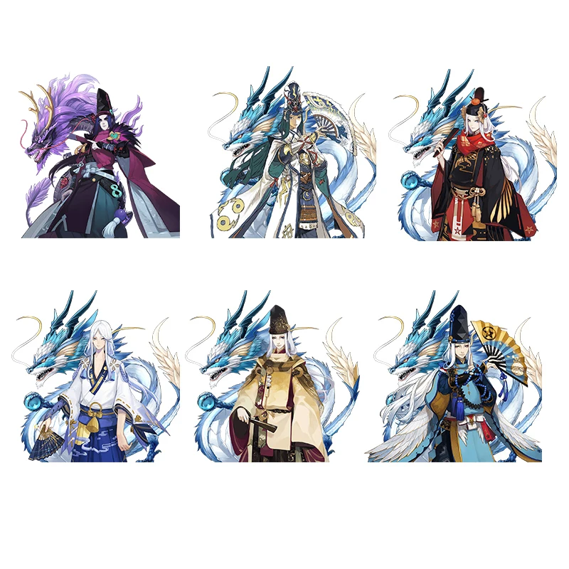 

Anime Onmyoji Character Qingming Male character Heat transfer Stripe Iron On Solid Color T-shirt Sweater Decorative Printing