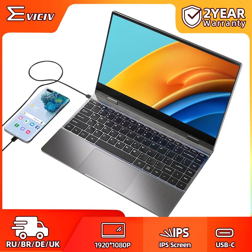 

LapDock for SAMSUNG Dex EVICIV Rechargeable Portable Monitor Auto Rotate Touch Screen LCD Display USB HDMI Touchscreen Keyboard