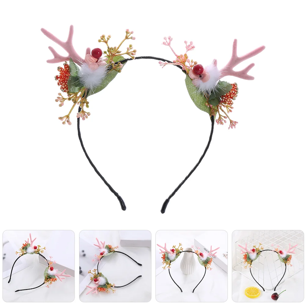 

Cosplay Party Headbands Hair Ribbon Accessory Women Christmas Antler Horn Headgear Props