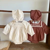 baby girl long sleeve lace ruffle clothing romper hat newborn cotton girl bodysuit infant jumpsuit clothes