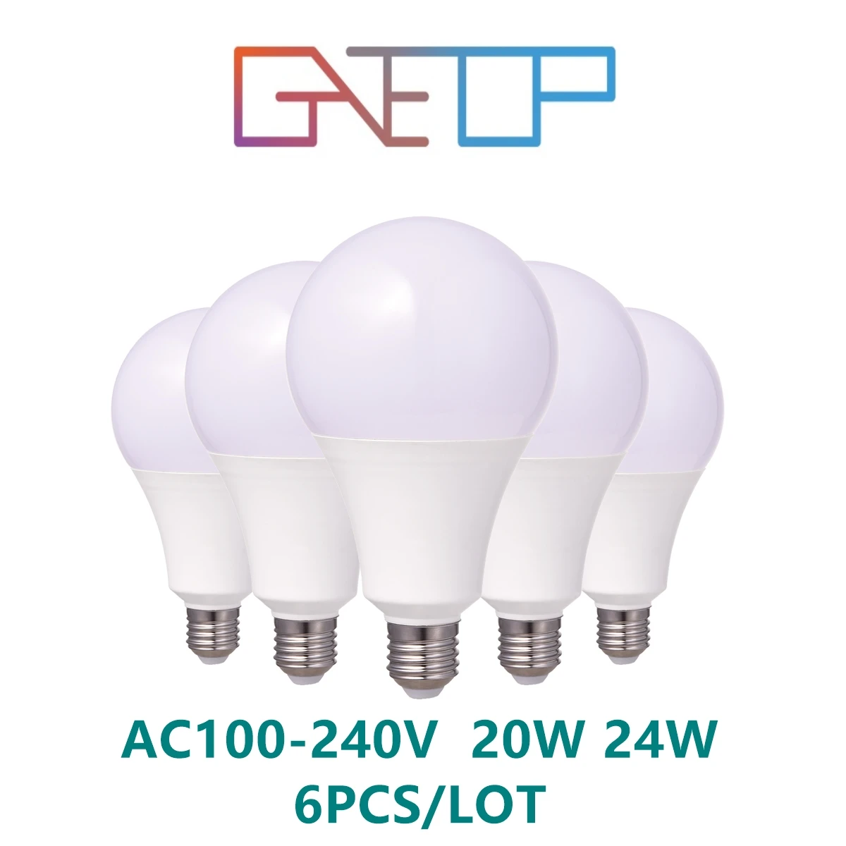 

6PCS/LOT LED high power bulb A80 AC100V-240V E27 B22 20W 24W 100LM/W for mall home lighting super bright warm white light