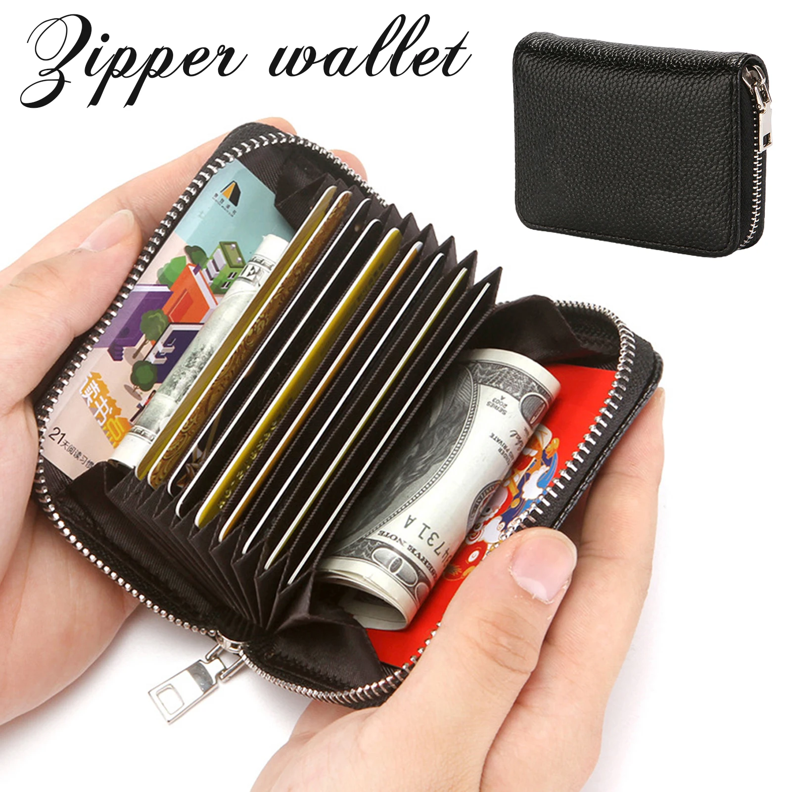 

Creative Organ Card Holder with Multi-Card Slot Portable Mini Zipper Wallet Great Gift for Women Men Large Capacity SP99