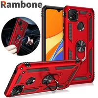 for redmi 9c nfc note 11 t pro 10s max shockproof phone case xiaomi mi 11 i lite magnetic car holder metal ring armor cover