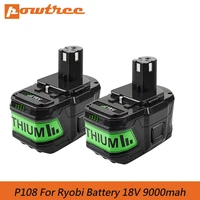 18v 9000mah li ion rechargeable battery for ryobi one cordless power tool bpl1820 p108 p109 p106 p105 p104 p103 rb18l50 rb18l40
