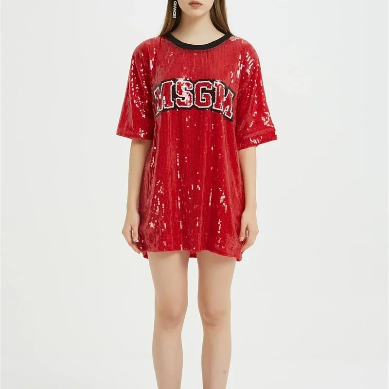 Летняя свободная женская одежда с короткими рукавами и буквенным дизайном