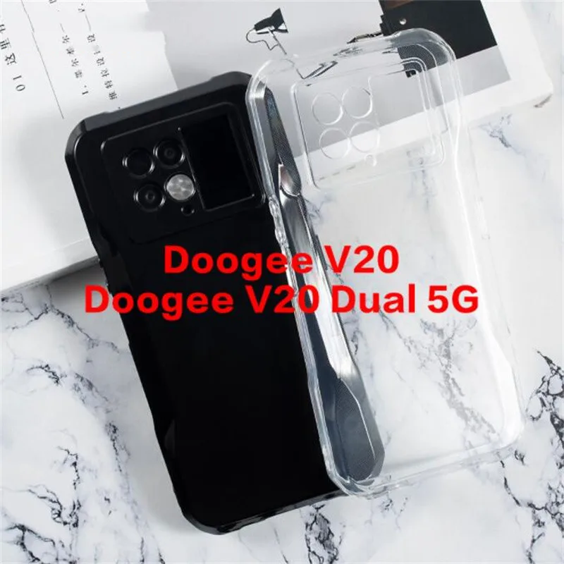 Black Case For Doogee V20 Soft TPU Silicone Back Cover Shockproof Dual 5G Phone Protection