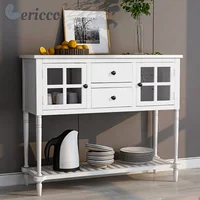 GERICCO Console Table for Hallway Retro Sideboard Luxury Entryway Table with Bottom Shelf and Glass Storage Cabinet Entry Table
