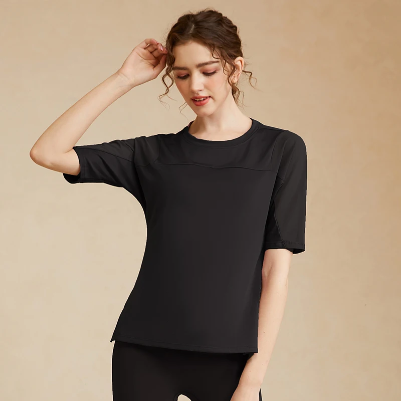 2022 Summer Mesh Breathable Yoga Shirts Woman Sports T-shirt Gym Workout Short Sleeve Fitness Clothes Tops Ladies Gym Tee