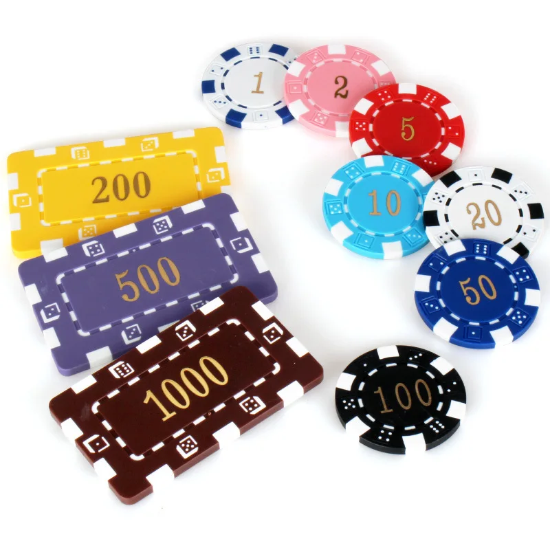 

25/50 PCS High-end Rectangle Poker Chips Square Round Type Plastic Digital Bargaining Coin Set Classic Entertainment Game Token