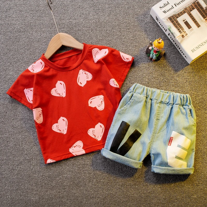 

Cotton Clothing for Girls Casual Children Clothes Girl Short T Shirt +pants Tracksuit for Children Sets Kids Clothes Girls