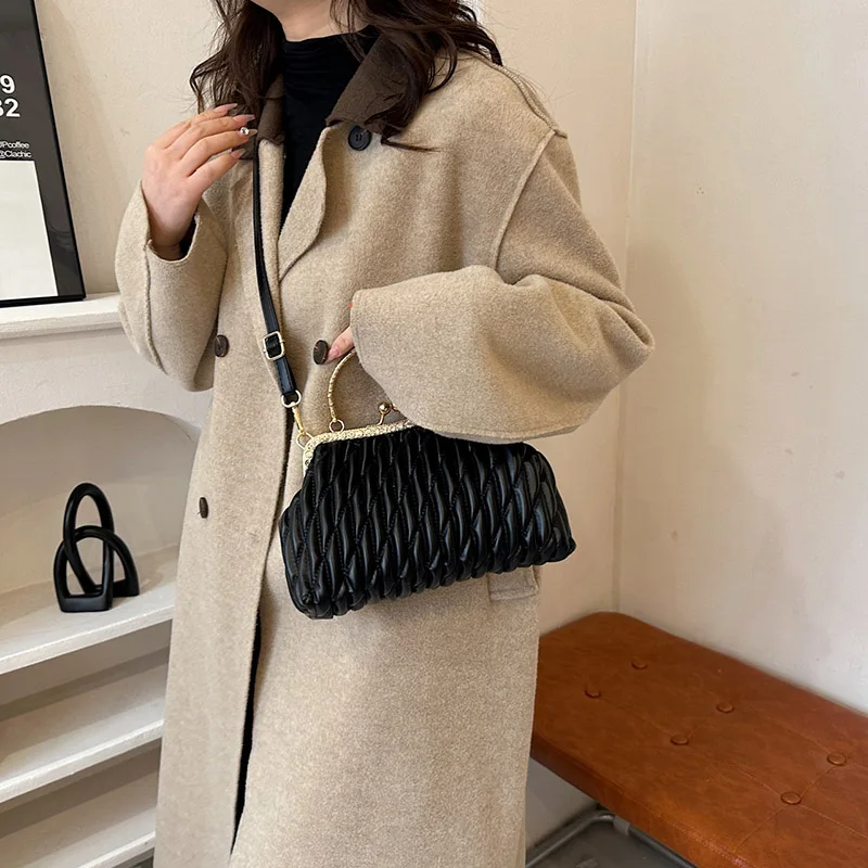 2024 Роскошные Брендовые женские дизайнерские сумки на плечо с зажимом для ракушки