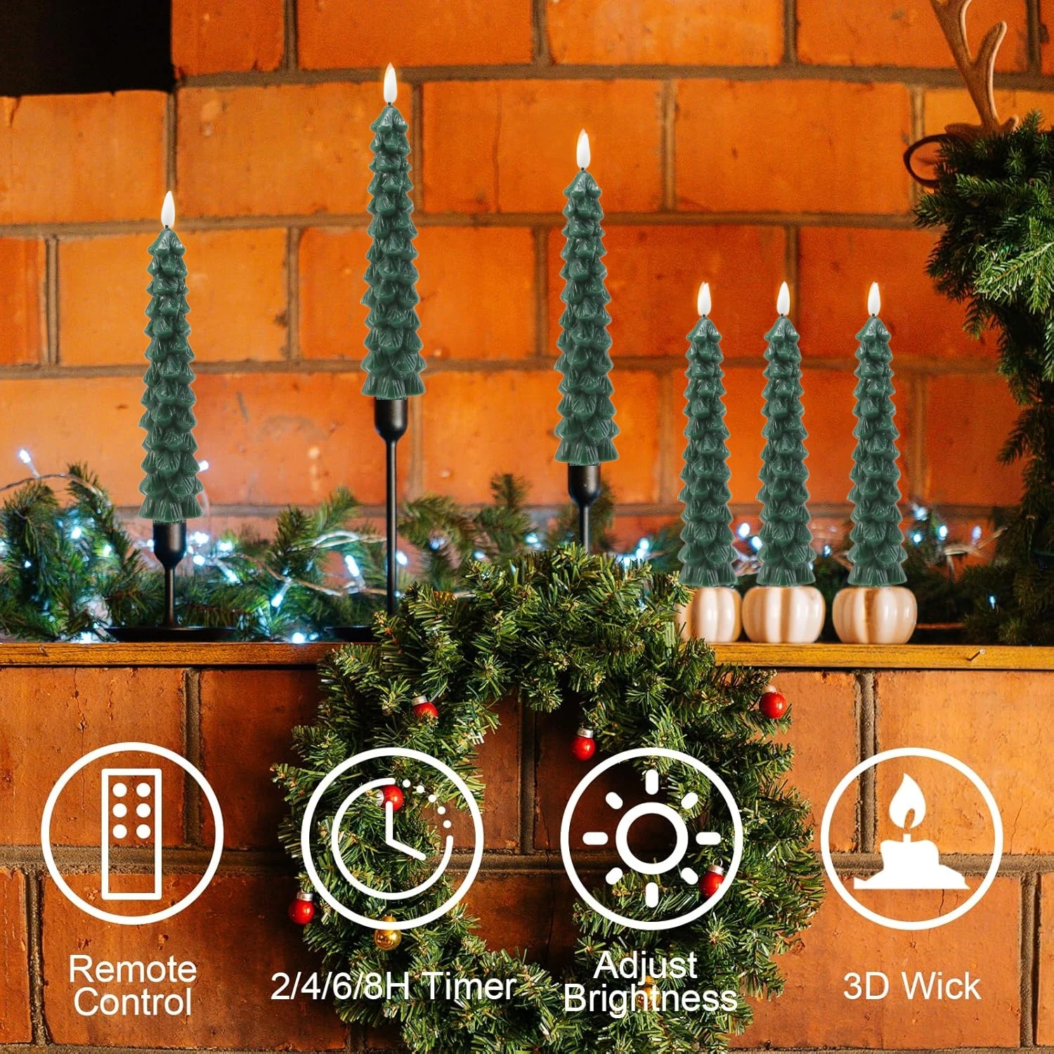 Светодиодные беспламенные восковые свечи 10 дюймов 3-6 шт