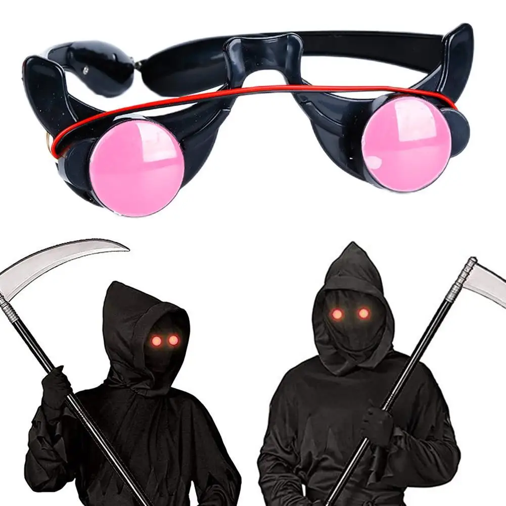 

LED Luminous Glasses Funny Red Eyes Kids Halloween Clown Cosplay Anime Accessories Party Prop Carnival Masquerade Glasses Props