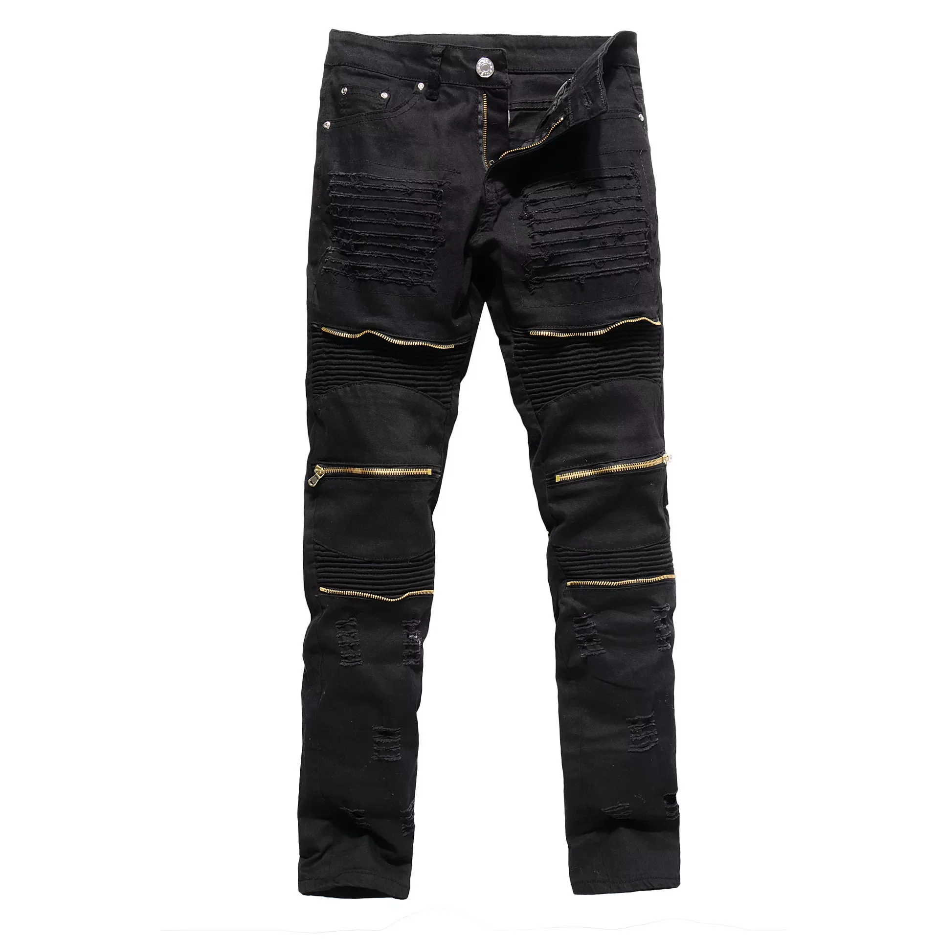 2022New New Men's Jeans Business Casual Pants Elastic Comfort Straight Denim Pants Male High Quality Brand Trousers