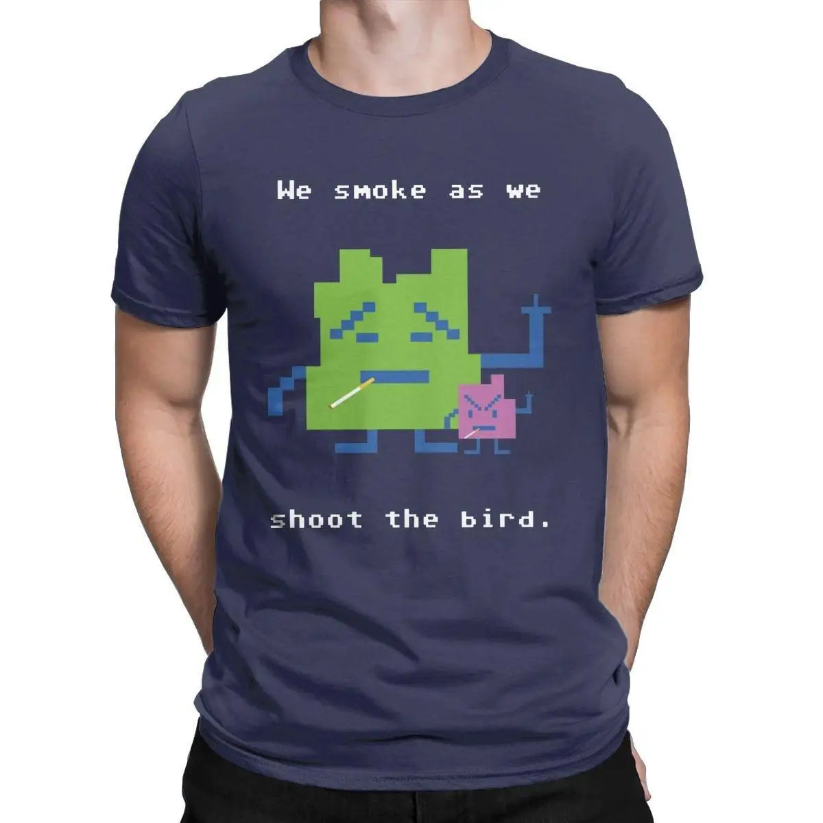 

We Smoke Aqua Teen Hunger Force Pixel T-Shirt Men Crew Neck 100% Cotton T Shirts Short Sleeve Tee Shirt Plus Size Clothes