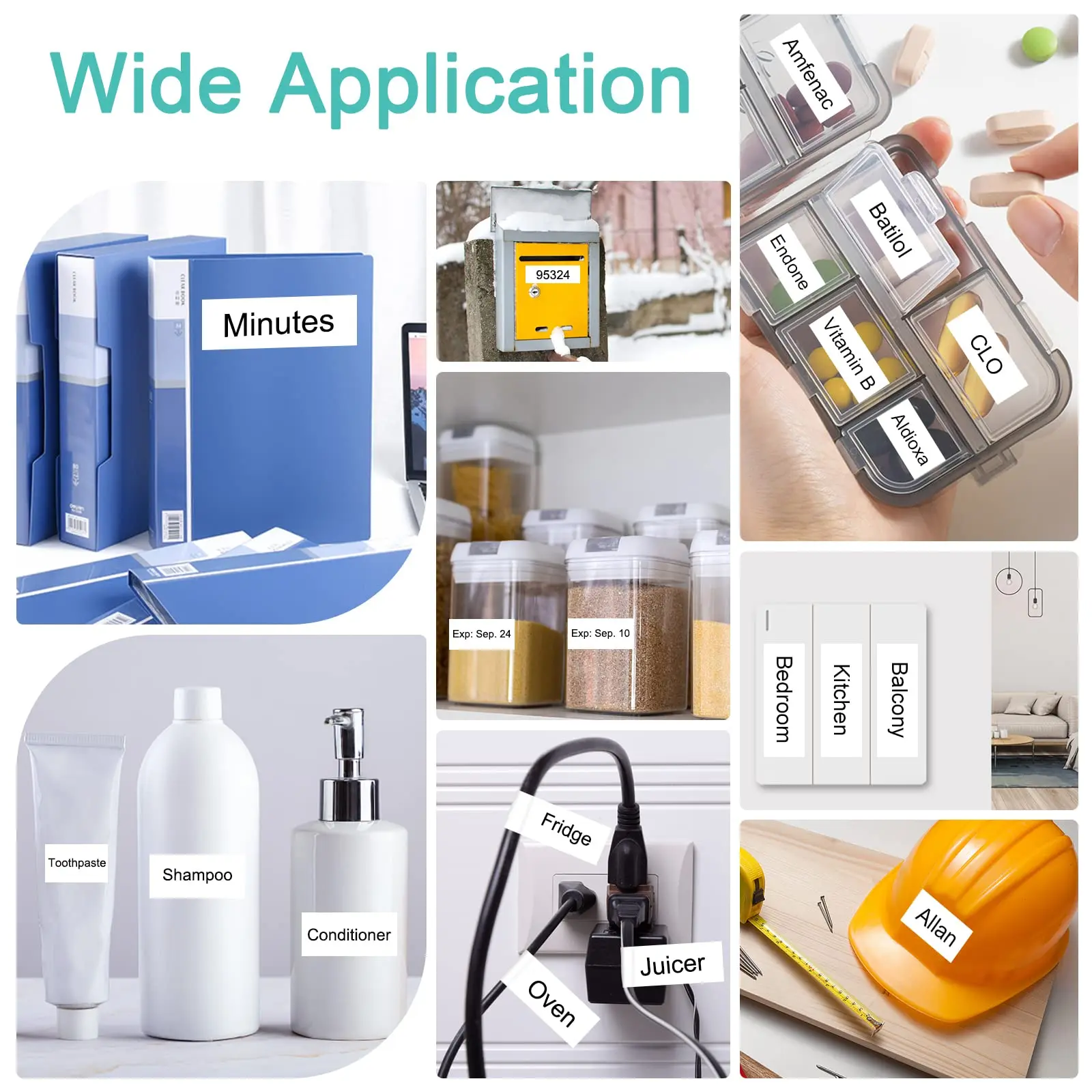 CRUXER 5PK 19 мм черно-белая лента для этикеток совместимая со стандартными этикетками