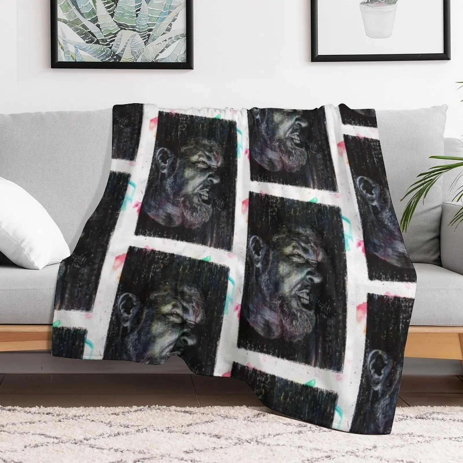 James Hetfield - нарисованное вручную масляно-чернильное портретное одеяло свободные