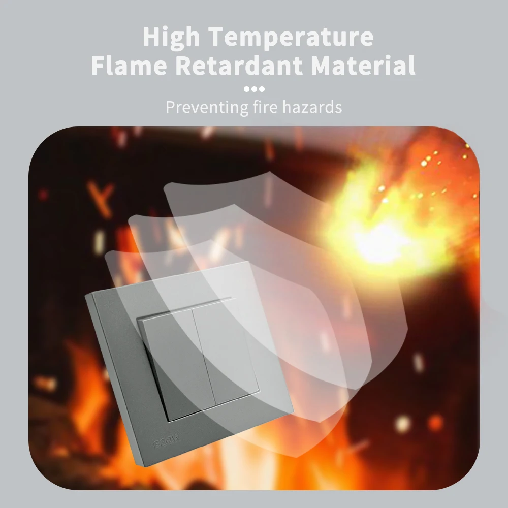 WESA серый матовый настенный выключатель огнестойкая пластиковая панель двойная