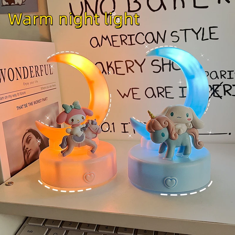 

Sanrio Night Light Cinnamoroll MyMelody Led Ambience Lamp Moon Cloud Anime Modeling High-quality Room Decoration Birthday Gifts