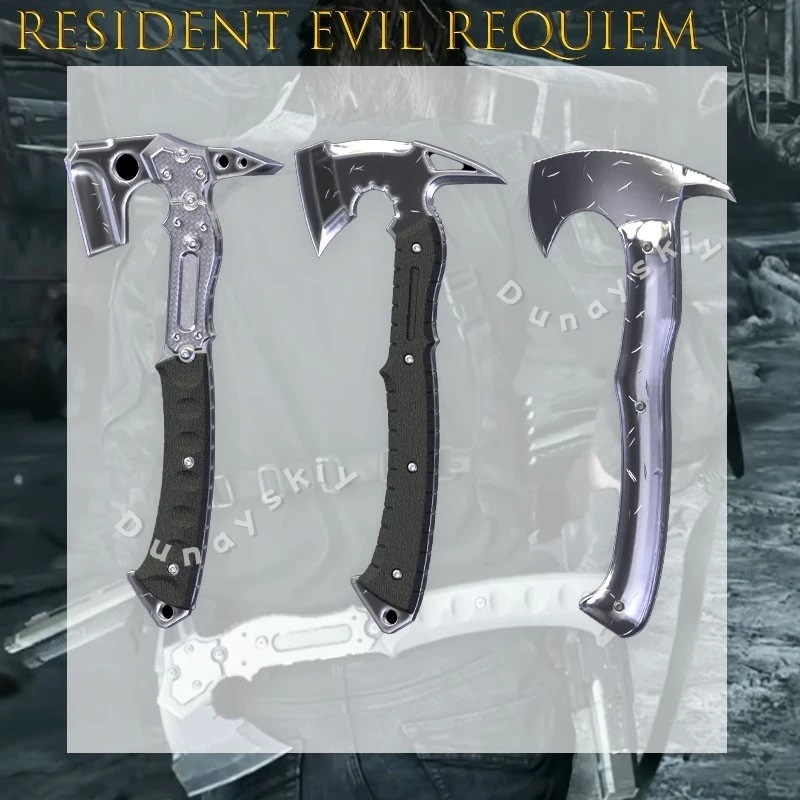 Фото Топор Леона из Resident Evil Requiem, реквизит для косплея, игровая/киноверсия, полная коллекция, тактический топор для кемпинга, реплика для Хэллоуина №1