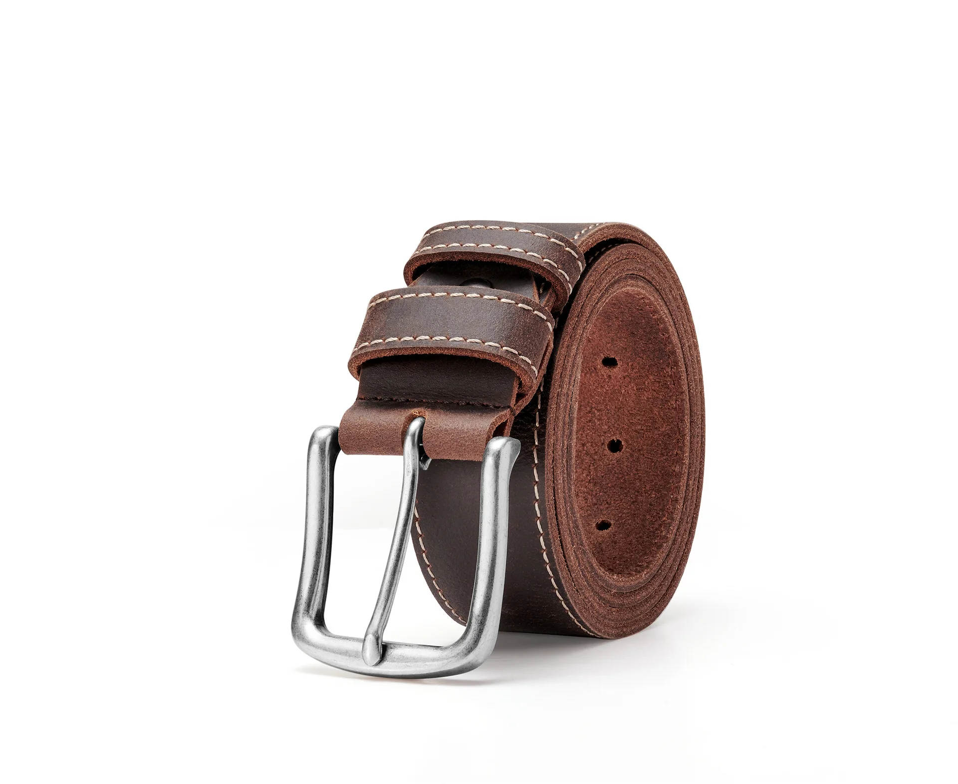 Head layer cow leather belt Men's fashion Retro oil wax needle buckle Leather belt Cowhide belt Vegetable tanned leather