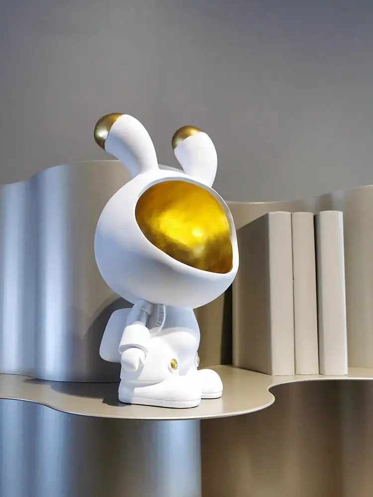 Ins Nordic Space Rabbit Astronaut Поднос для ключей Подарочные украшения Смола Настольные