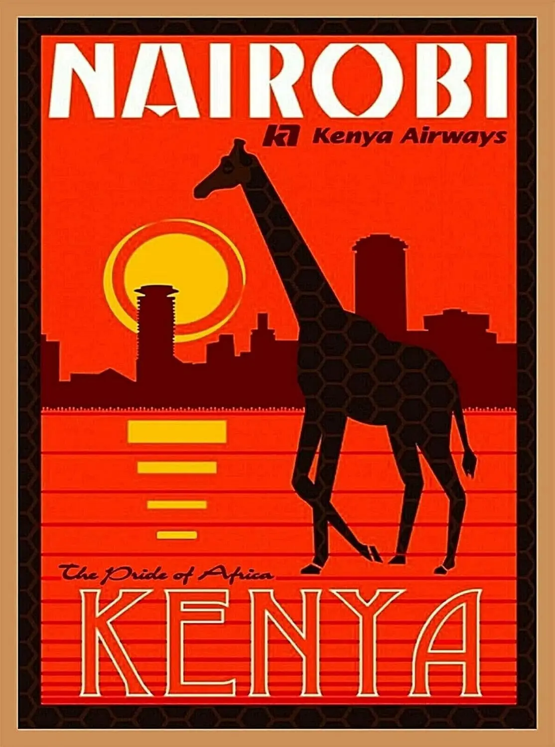 Настенный художественный металлический знак 8X12 Cal Nairobi Kenya Airways Africa Винтажная