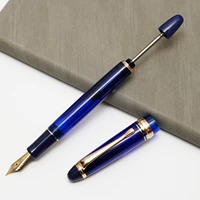 transparent blue yongsheng 699 vacuum filling fountain pen acrylic ink pen solid section effm nib business office gift pen