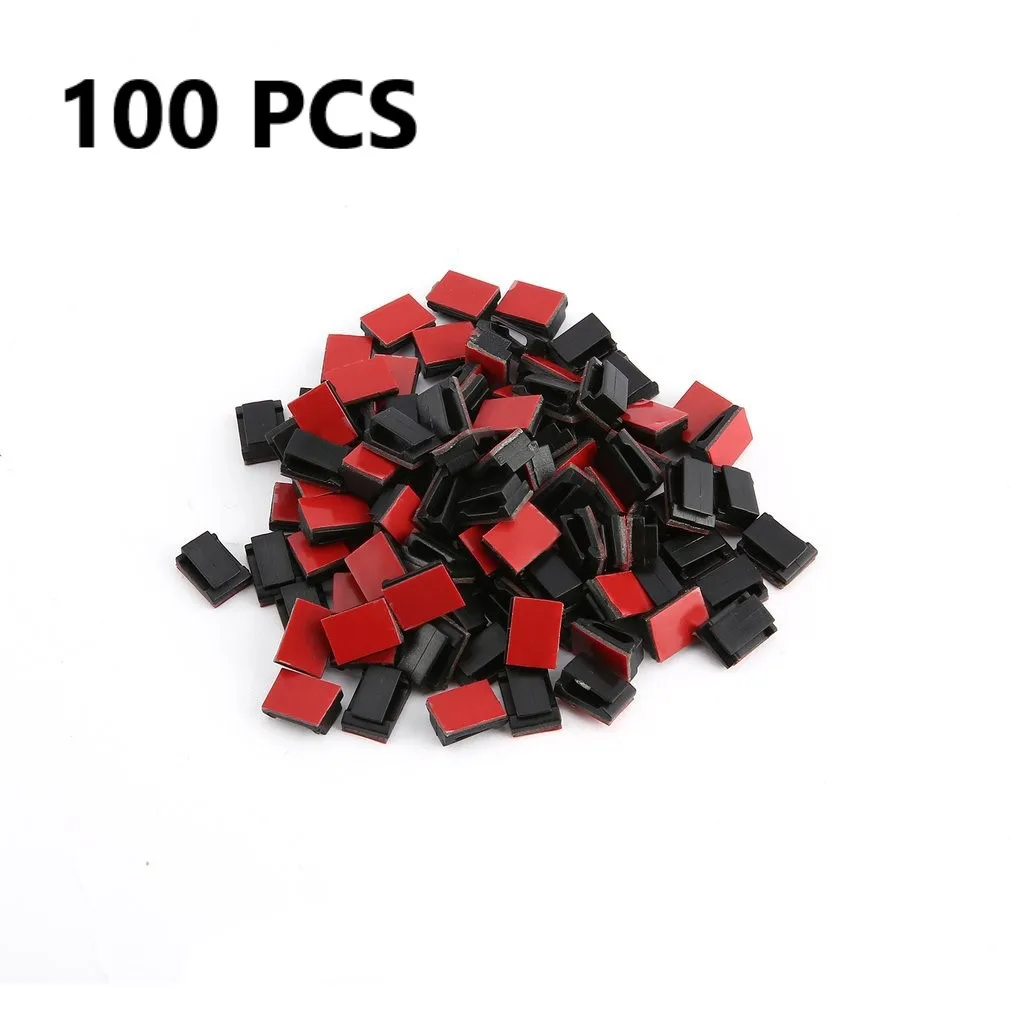 

50/100 pcs Self Adhesive Cable Clips Wire Holder Clamps Car Data Cable Organizer Wire Management Cord Tie Holder Fixed Clips New