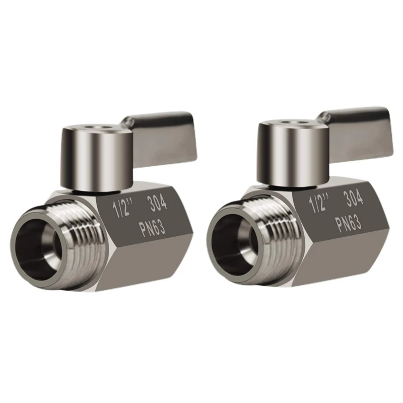 

Best 10X 304 Stainless Steel Mini Ball Valve(1/2 Inch Female X Male) NPT Thread, Water Flow Regulator Head Control Valve