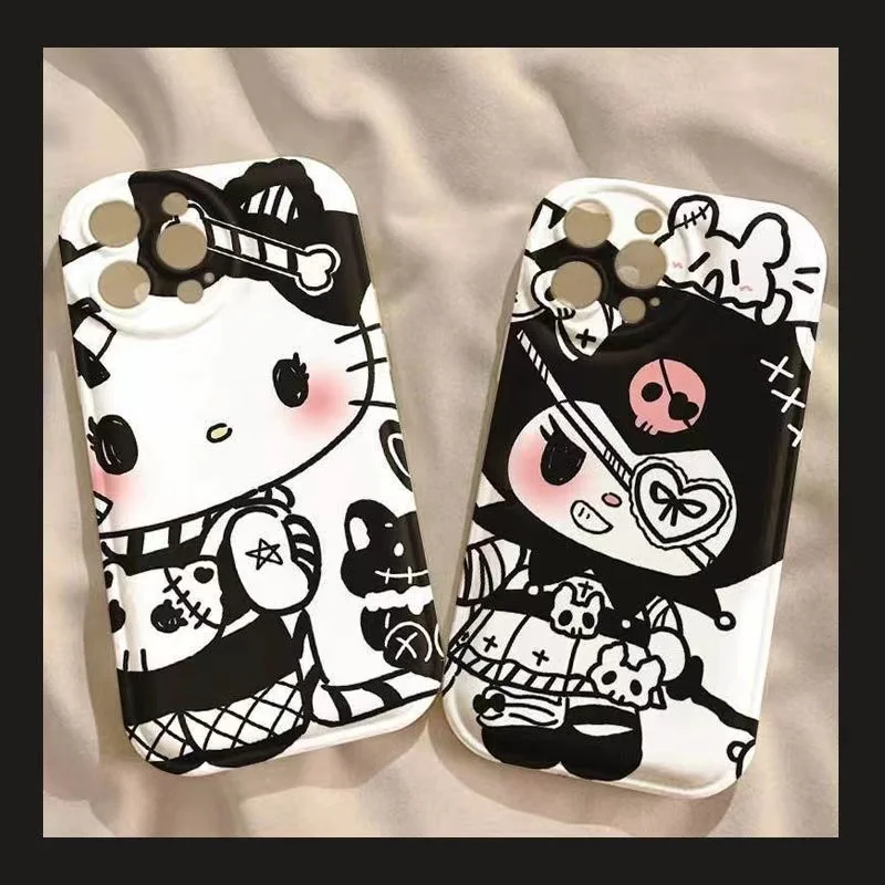 

Чехол sanrio hello kitty kuromi для iphone 11 12 13 14, чехол для телефона pro max 7 X XR XS 8 Plus, модный роскошный простой креативный Чехол для мобильного телефона