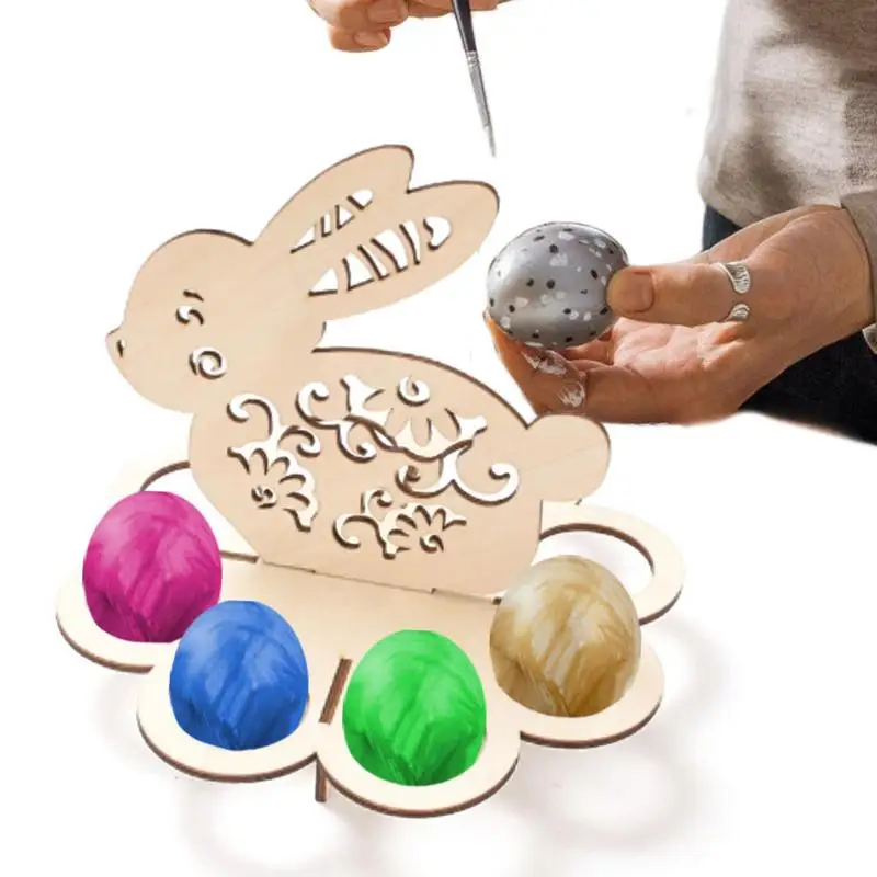 

Bunny Wooden Easter Egg Holder Bunny Unfinished Bunny Egg Shelves Display Stands Bunny Easter Egg Rack Happy Easter Themed