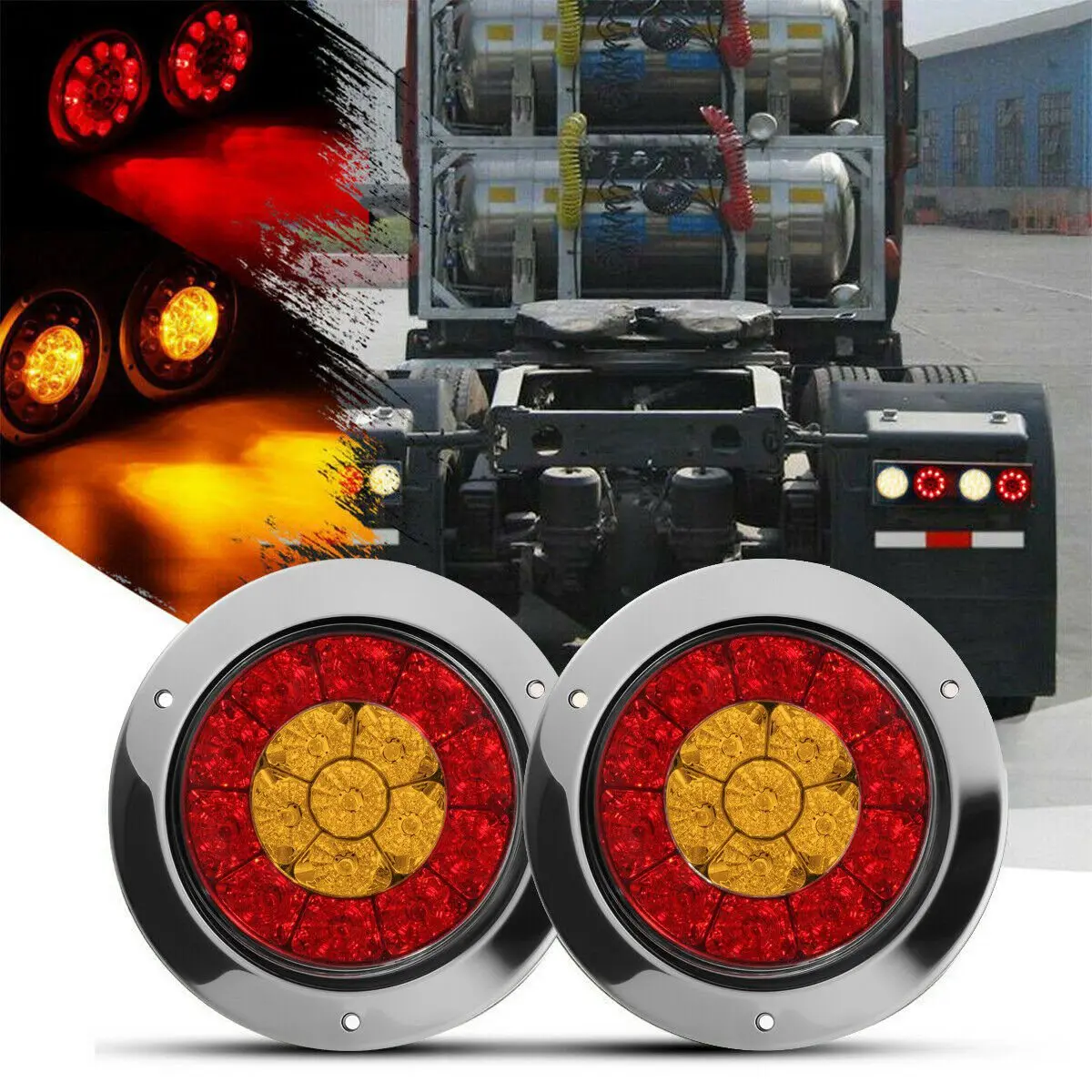 2x4 дюйма 16 светодиодный круглый тормоз для грузовика трейлера RV Стоп сигнал