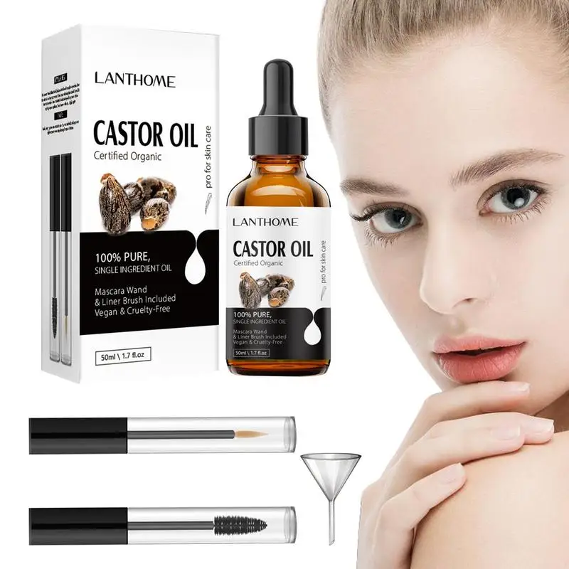 

Castor Oil Lash Serums 50ml Eyelashes Lengthening Liquid Oil Eyelash Thickness Nourishing Moisturizing Eyelash Growth Essence